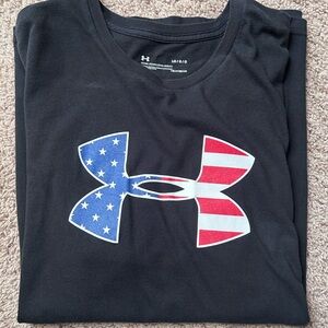 Under Armour Black Tee with American Flag Logo